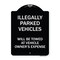 Signmission Illegally Parked Vehicles Towed Owners Expense Heavy-Gauge Alum Sign, 18" L, 24" H, BW-1824-23897 A-DES-BW-1824-23897 - alternate 1